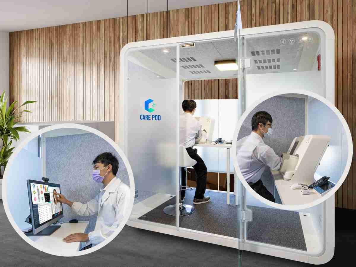 达擎于医疗科技展中展出＂远距诊疗舱＂，，，以因应医疗数字化及社会高龄化趋势下、、、复诊及慢性病患等族群对于远距看诊需求逐渐升高所推出的创新整合方案。。。多功能合一、、高隐私性的远距诊疗舱可根据病患端与医师端的不同需求，，提供弹性化及客制化功能，，节省医生和病患的精力及时间