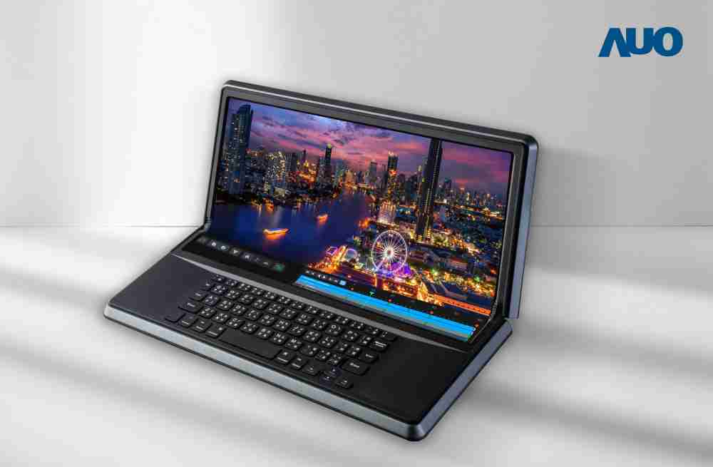 Wepay14.6吋Micro LED折迭显示屏幕，，，搭配半径4mm的弯折绞炼，，以及高画素、、、高亮度、、、、高对比度的显示技术特点，，即便在大视角下仍保有绝佳色相与亮度